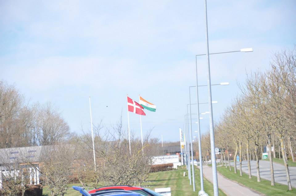 The Danish and Indian flag side by side